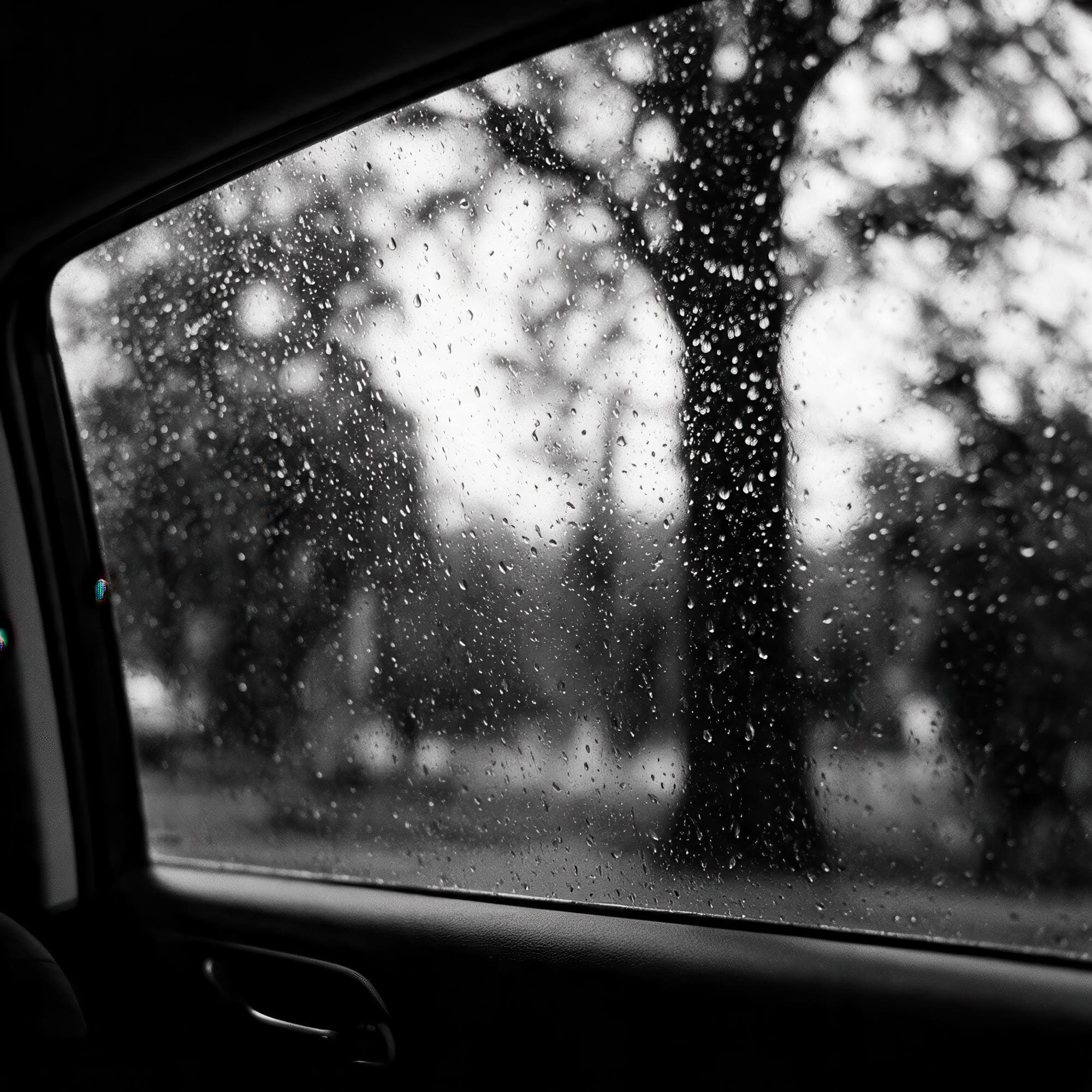 Textur: Regen auf Autoscheibe