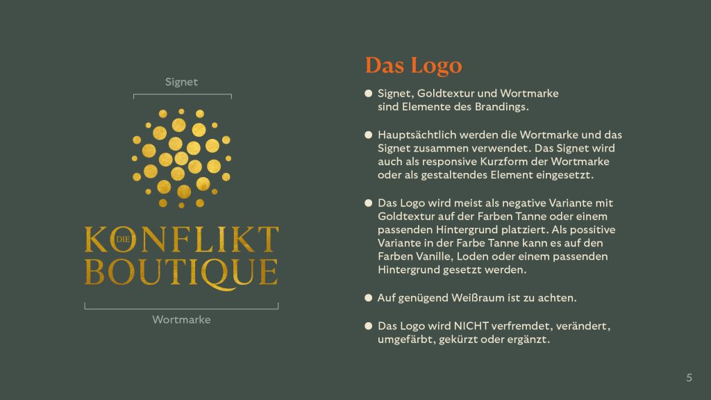 Corporate Design für Die Konflikt Boutique