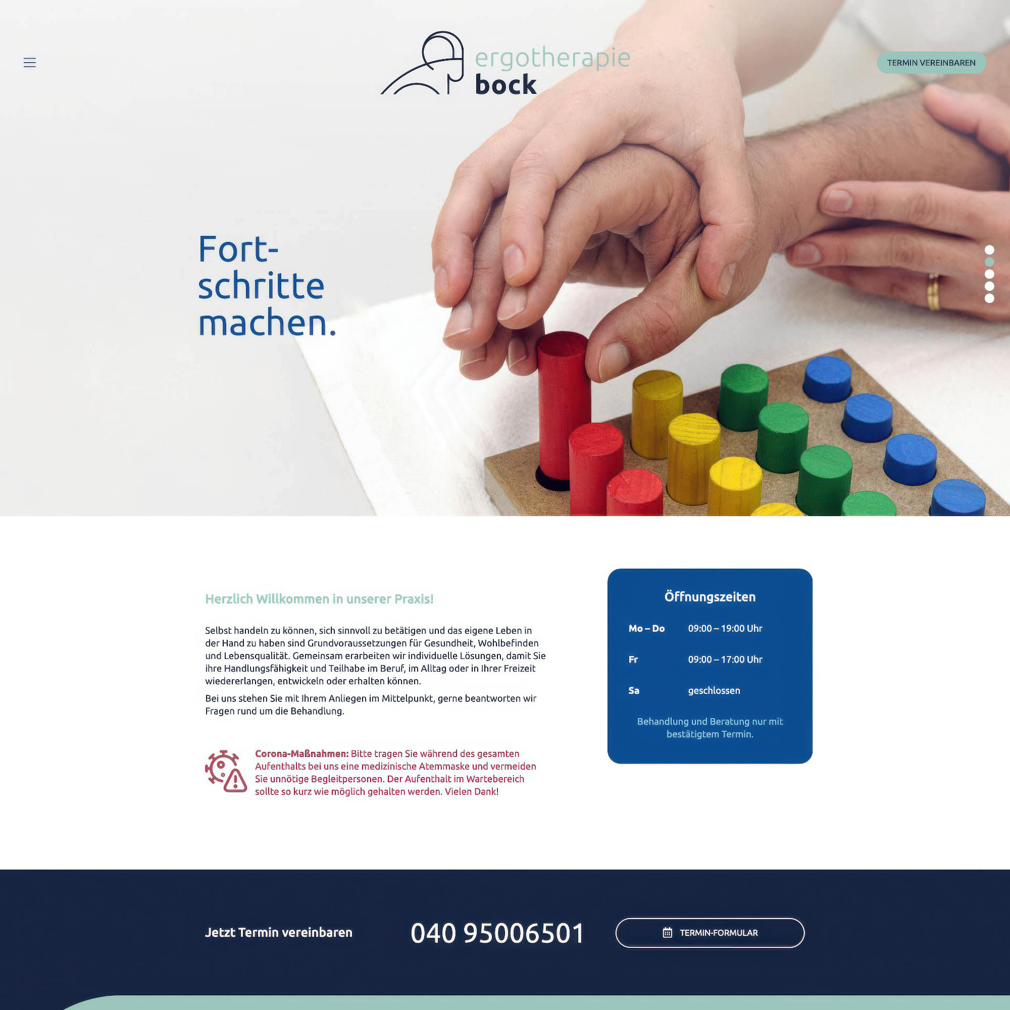 Webseite für Ergotherapie Bock