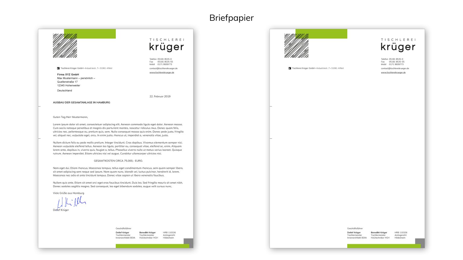 Corporate Design für Tischlerei Krüger