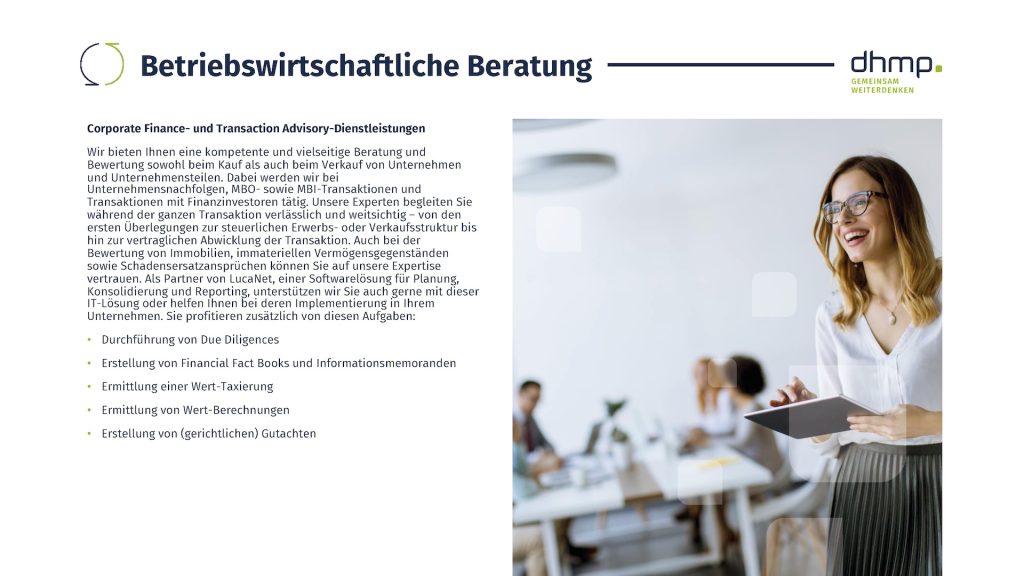 Projektansicht dhmp Unternehmenspraesentation