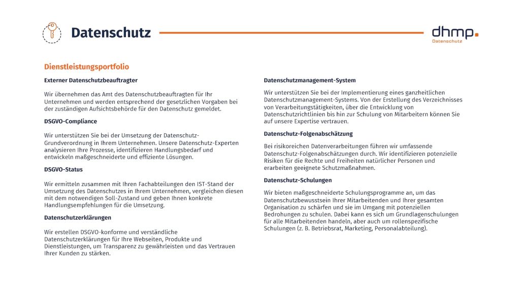 Projektansicht dhmp Unternehmenspraesentation