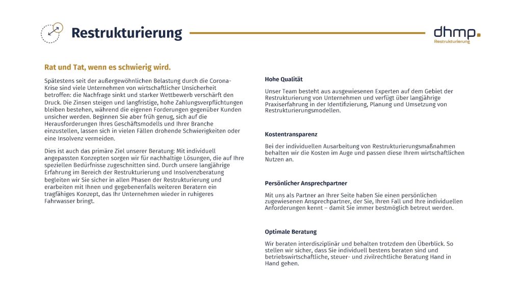 Projektansicht dhmp Unternehmenspraesentation